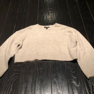Light Gray Knit Cropped Sweater